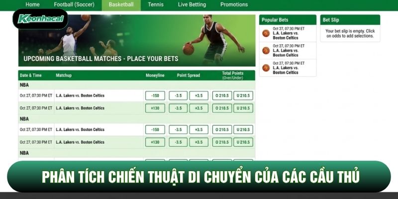 Phân tích chiến thuật di chuyển của các cầu thủ Phân tích chiến thuật di chuyển của các cầu thủ